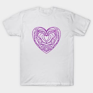 HAPPY Valentines Day Purple Heart Design T-Shirt